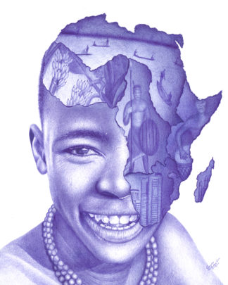 Children of Africa drawing by GodGuide-Me Cornelius
